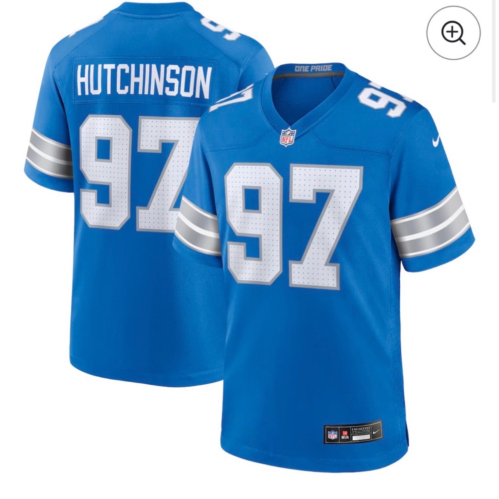 Nike Detroit Lions #97 Hutchinson Jersey - Blue